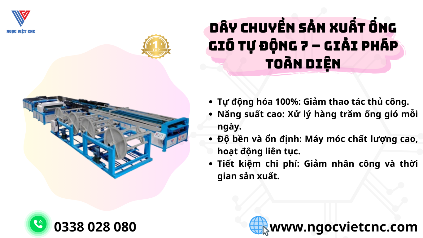 dây chuyền sản xuất ống gió tự động 7 Ngọc Việt cnc